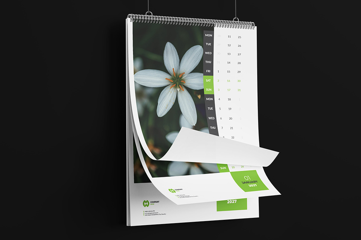 Wall Calendar 2027 - 6 Design Styles, a Stationery Template by Peacock_design (Photo 3 of 7)