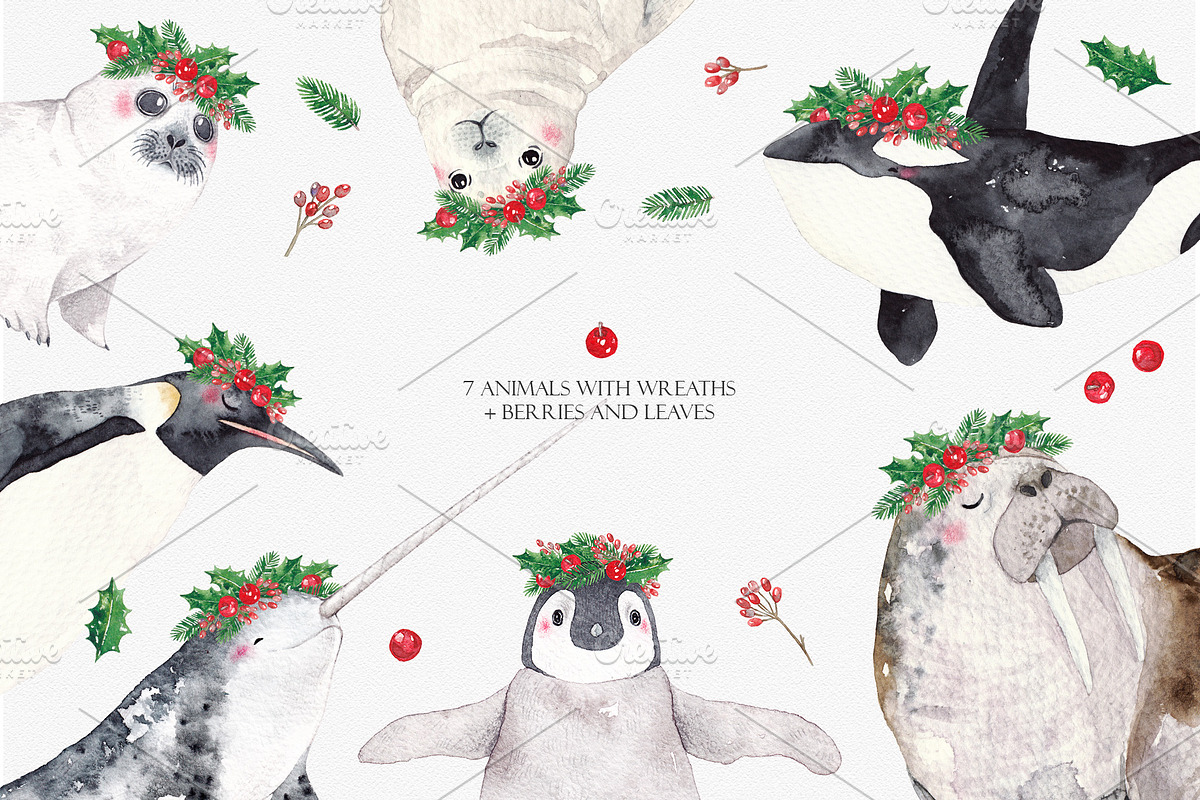 ARCTIC ANIMALS watercolor set PART 2, an Animal Illustration by Natali Smolova (Photo 3 of 7)