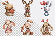 Whimsical Valentine Bunny Clipart Bu, an Illustration by SVGArt (Thumbnail 5 of 8)