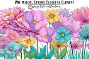 Whimsical Spring Flowers Clipart, an Illustration by Dream Creation (Thumbnail 1 of 5)