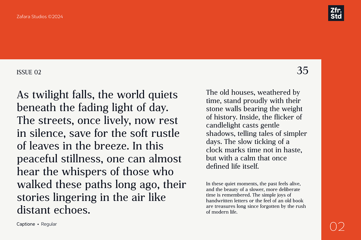 Captione, a Serif Font by Zafara Studios (Photo 2 of 9)