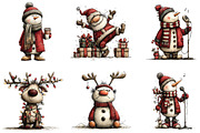 Whimsical Christmas Holiday Clipart, an Illustration by CraftArtStudio (Thumbnail 3 of 6)