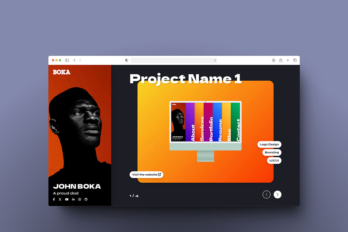 Boka - portfolio and resume template, a Bootstrap Template by SLICEmyPAGE (Photo 7 of 13)