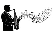 Saxophone Music Love Vector Bundle, an Illustration by Designs_River (Thumbnail 16 of 51)