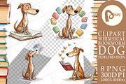 Bookworm Dog Sublimation PNG, an Animal Illustration by Artnoy (Thumbnail 12 of 18)