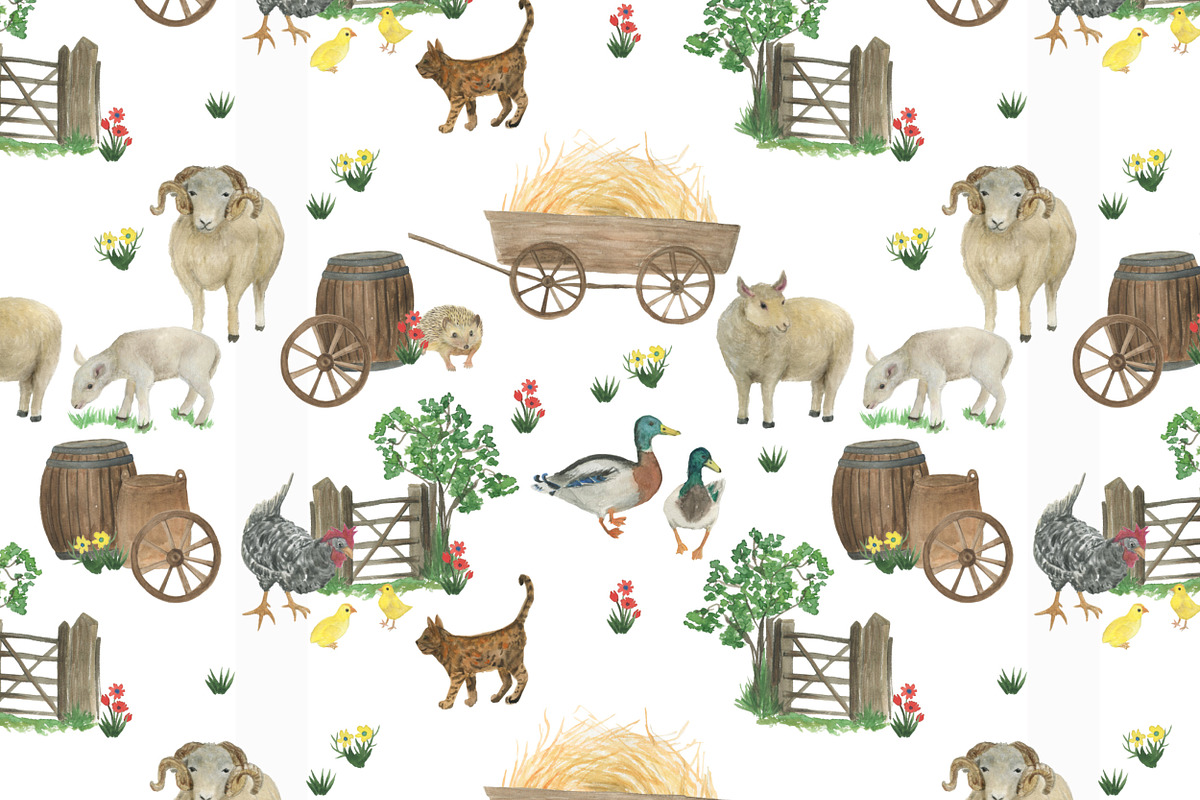Happy farm patterns, a Pattern Graphic by ramika