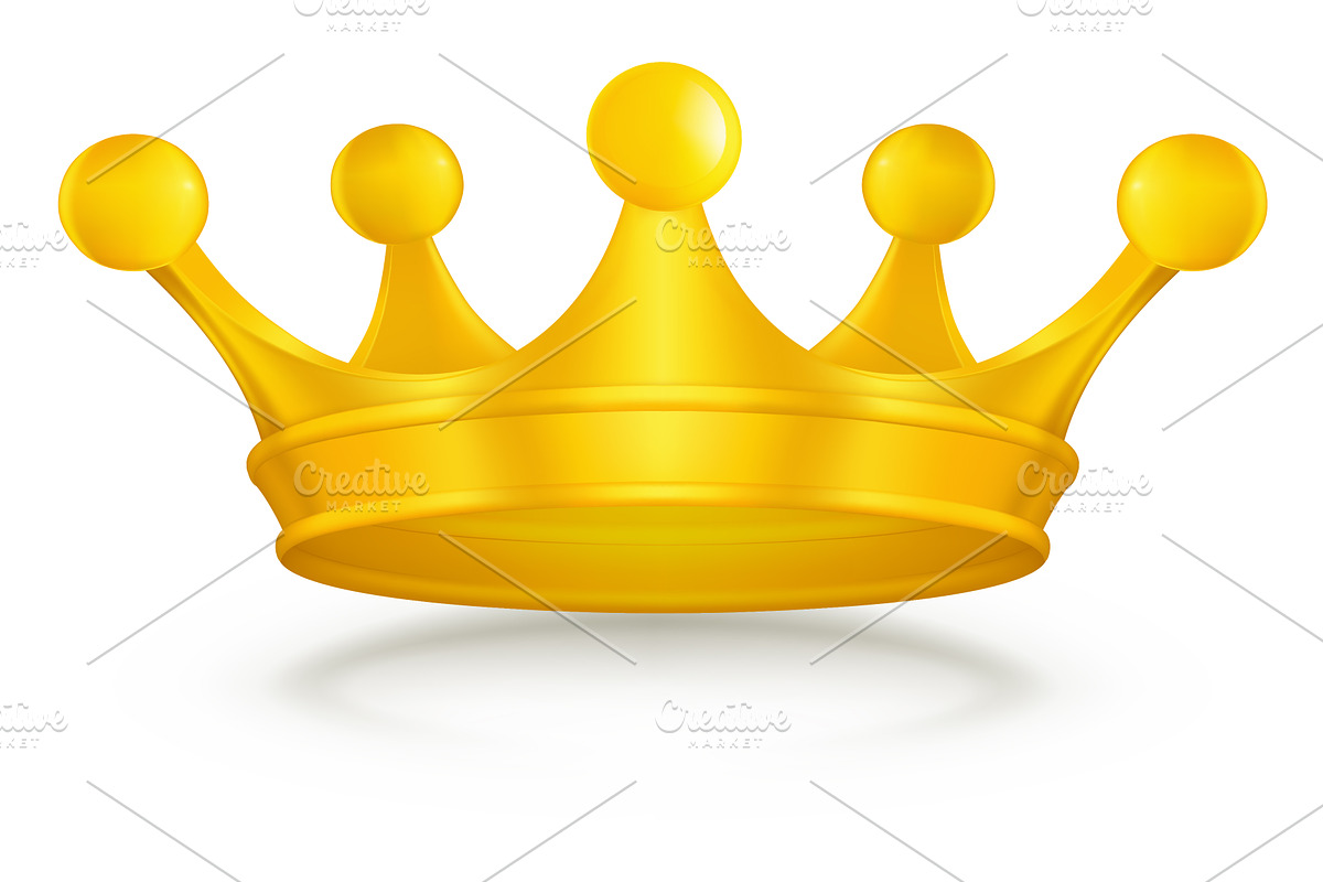 Golden crowns, vector icons preview 3