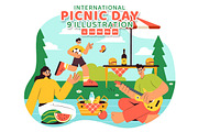 9 International Picnic Day Vector, a Person Illustration by denayunebgt (Thumbnail 1 of 3)
