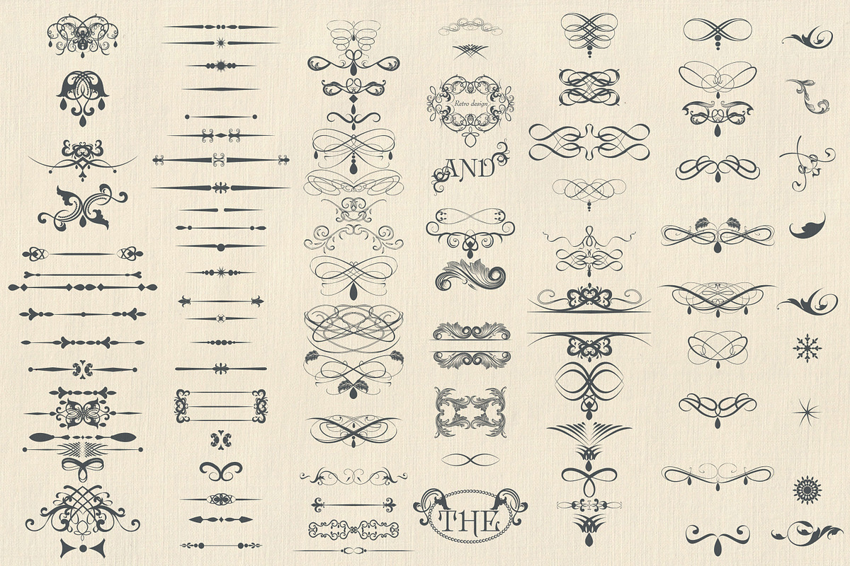 Bundle of vector vintage flourishes, an Object Graphic by FleurArt (Photo 16 of 19)