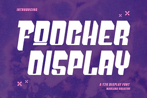 Foocher Y2k Display Font, a Sans Serif Font by Maulana Creative