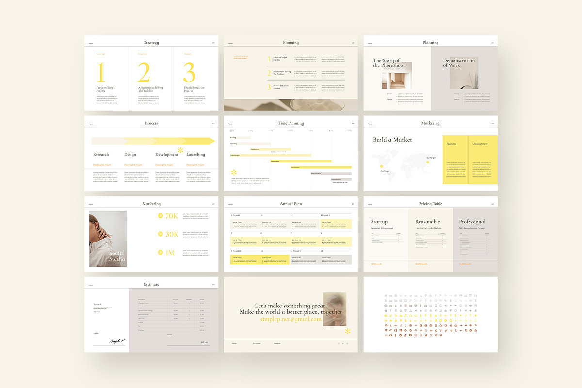 Louve PowerPoint Template, a Presentation Template by Simple P. (Photo 9 of 11)