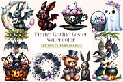Funny Gothic Easter Clipart, an Illustration by DreamArtGraphic (Thumbnail 1 of 4)
