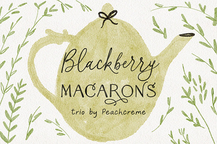 Blackberry Macarons // Font Trio, a Script Font by PeachCreme