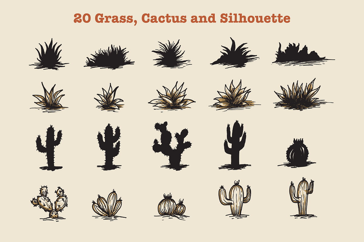 Western Desert Hand Drawn Elements, an Object Illustration by Artolabs (Photo 6 of 9)