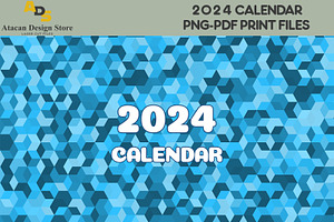 Light Blue 2024 Calendar Printable