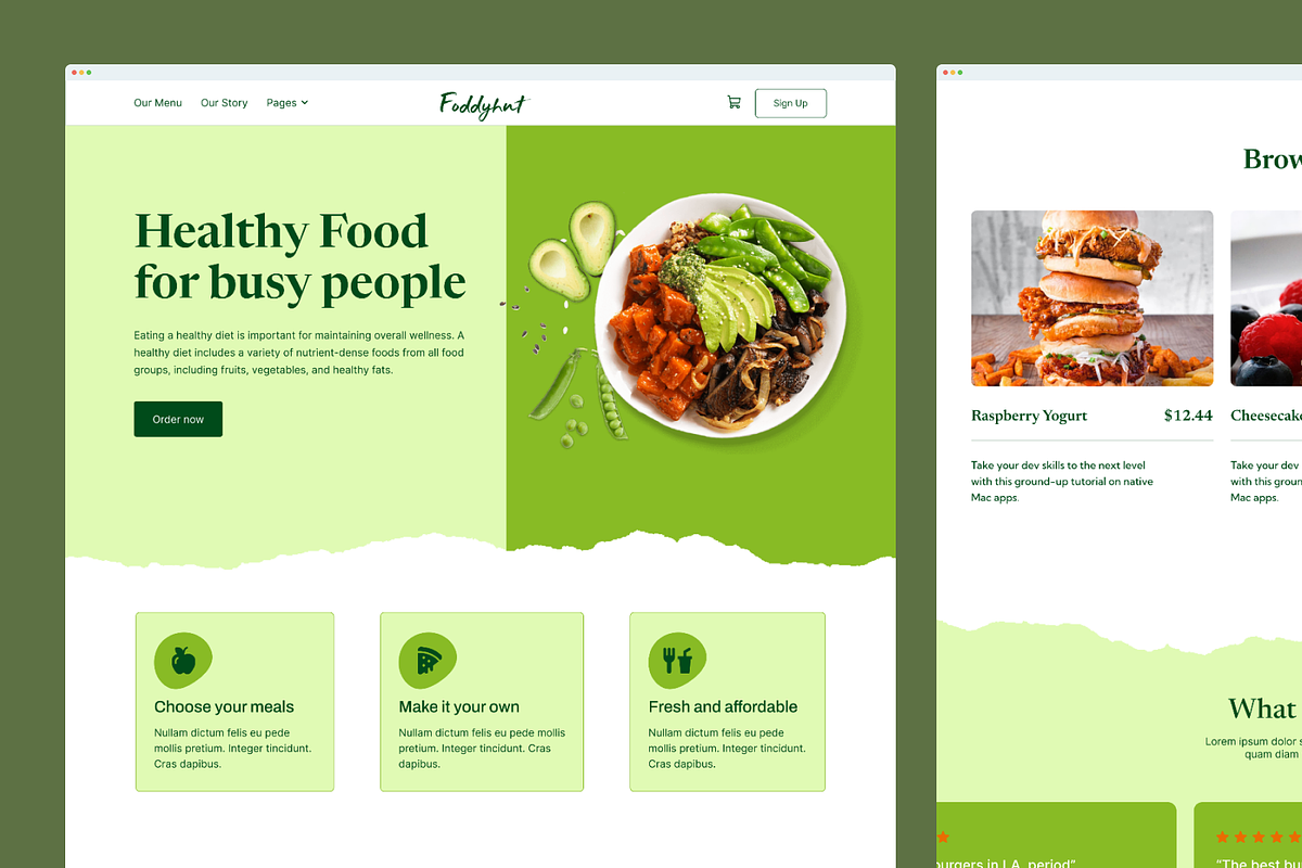 Organic Food Landing page, a Landing Page Template by UiDex (Photo 3 of 4)