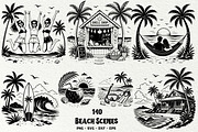 Beach Scenes SVG Graphics, a Seasonal Illustration by DENIDigitalArtSudio (Thumbnail 1 of 8)