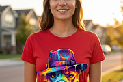 Colorful Pitbull Fedora Art, a Shirt Mockup by Vector Stall (Thumbnail 3 of 15)