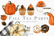 Fall sweet clipart with pumpkin -30%, a Decorative Illustration by Ksenia Shmakova (Thumbnail 1 of 6)