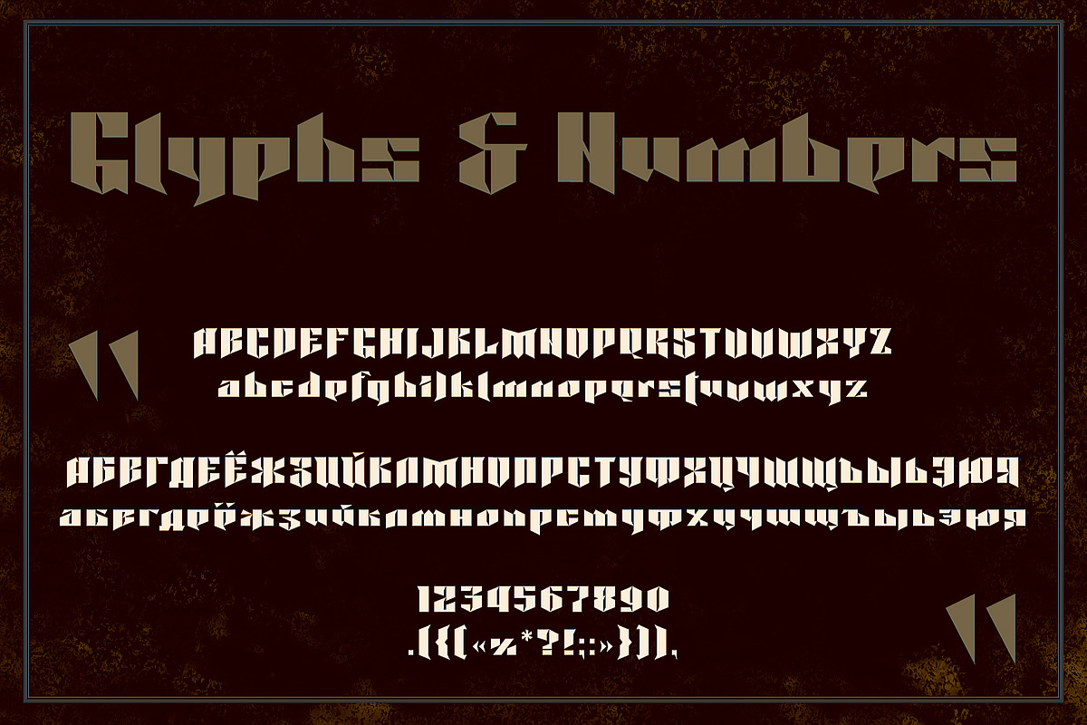 Biter | Modern gothic font preview 2