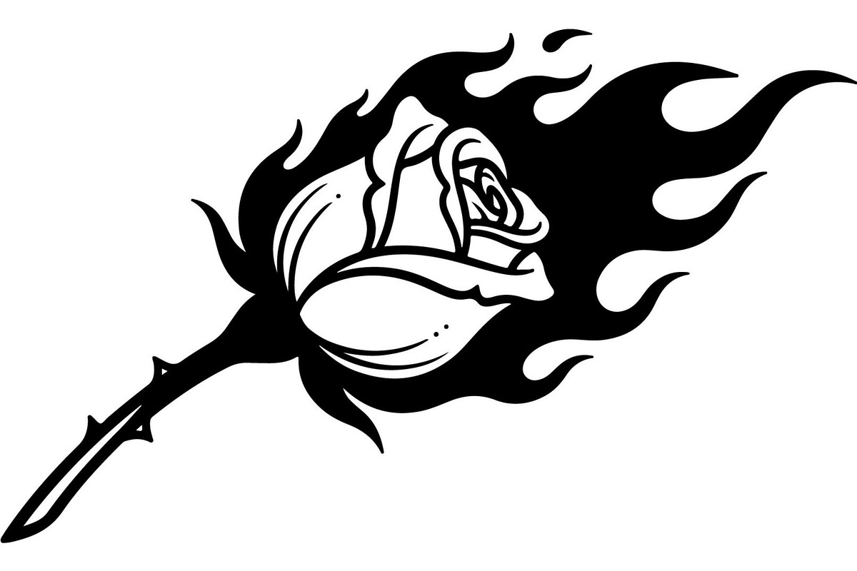 Flaming Rose Floral Ornament Vector, a Decorative Illustration by Designer_Momina (Photo 13 of 21)