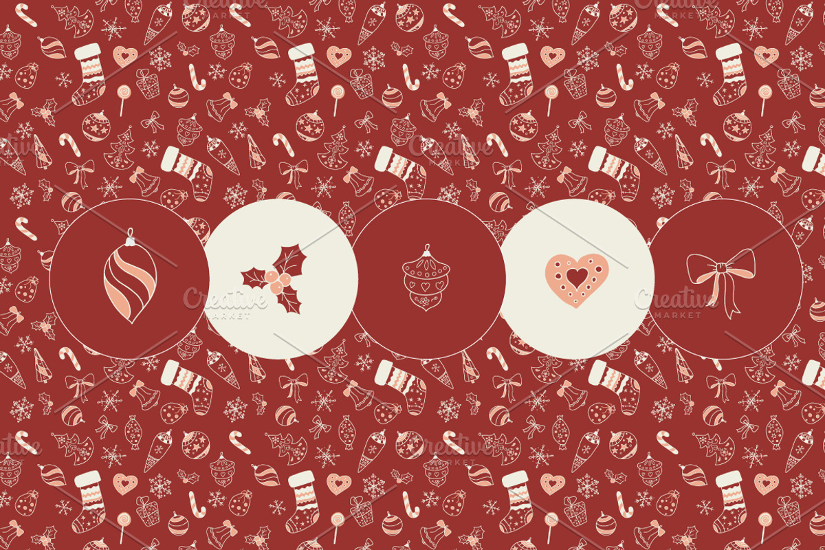 Christmas seamless patterns preview 4