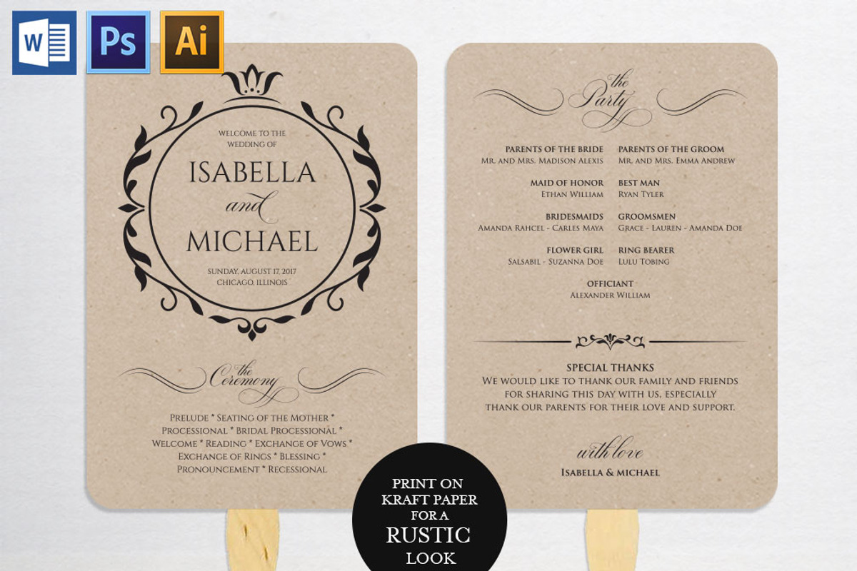 Wedding Program Fan SHR379, an Invitation Template by Shafura_Wedding (Photo 1 of 4)