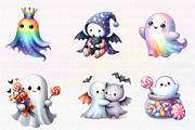 Halloween Iridescent Cute Ghost, an Illustration by CreationArt (Thumbnail 3 of 5)