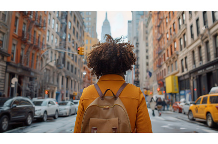 Gen Z woman explores urban landscape, a Person Photo by Lermont51