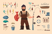 Fish and fishing set, a Graphic by Mallinka (Thumbnail 3 of 3)