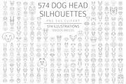 Dog Head Silhouettes Bundle, an Object Graphic by pet design shop (Thumbnail 1 of 12)