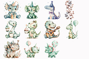 Dino Birthday Clipart, an Illustration by Design Market (Thumbnail 4 of 5)