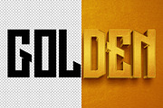 Golden 3D editable text effect, a Layer Style Add-On by Hello Muh (Thumbnail 2 of 2)