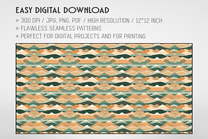 20 Seamless Neutral Mountains Set