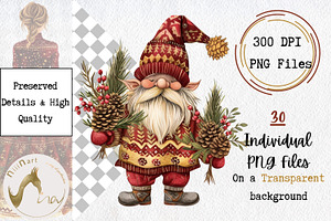 Watercolor Whimsical Gnomes PNG