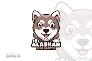 Alaskan Malamute Pet Cartoon Logo, a Templates & Theme by Gumrega Studio