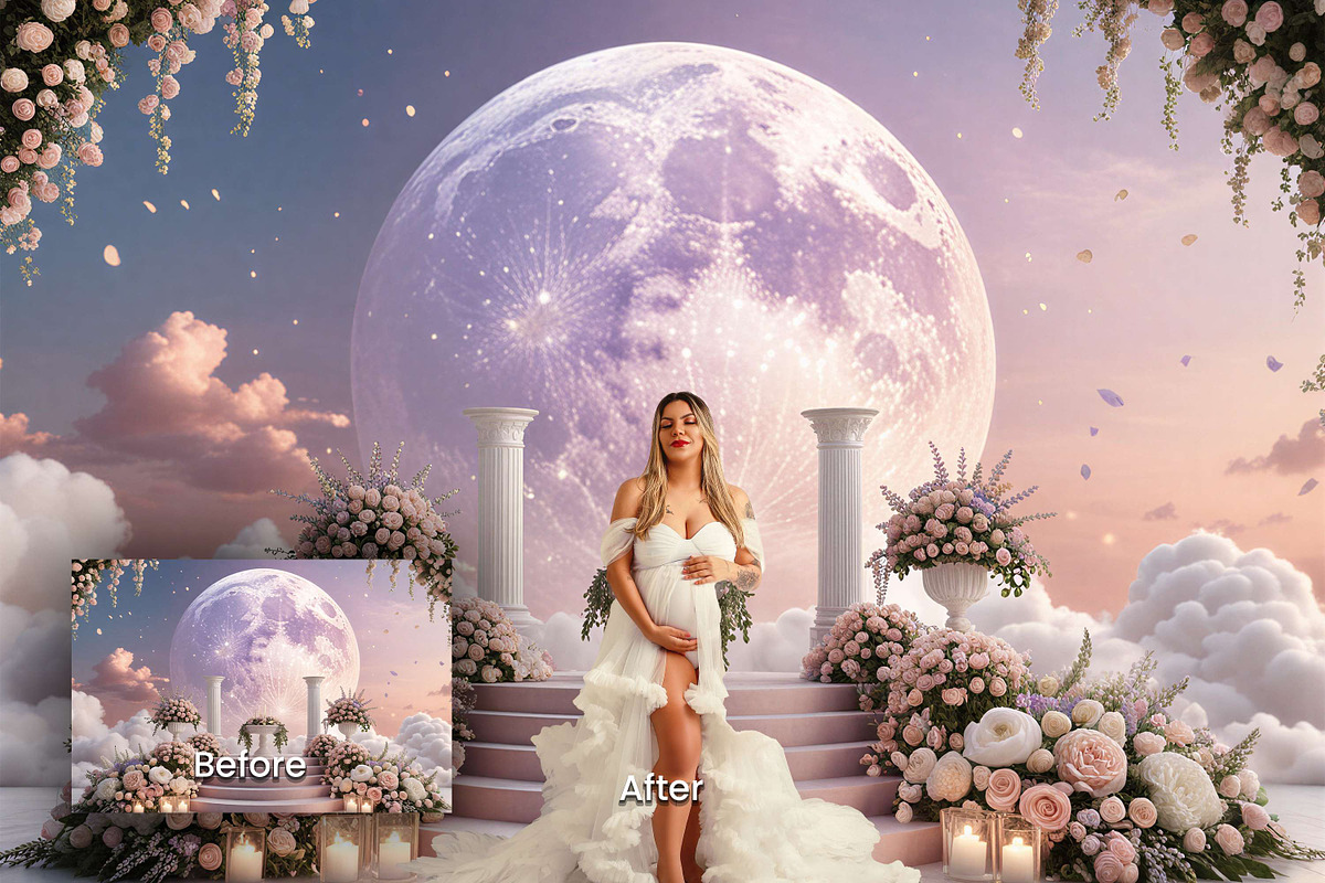 Moonlight Maternity Digital Backdrop, a Background Graphic by 3Motional (Photo 6 of 9)