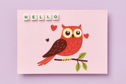 8 Cute Colorful Owl Bird in Love, an Animal Illustration by jongcreative (Thumbnail 4 of 6)