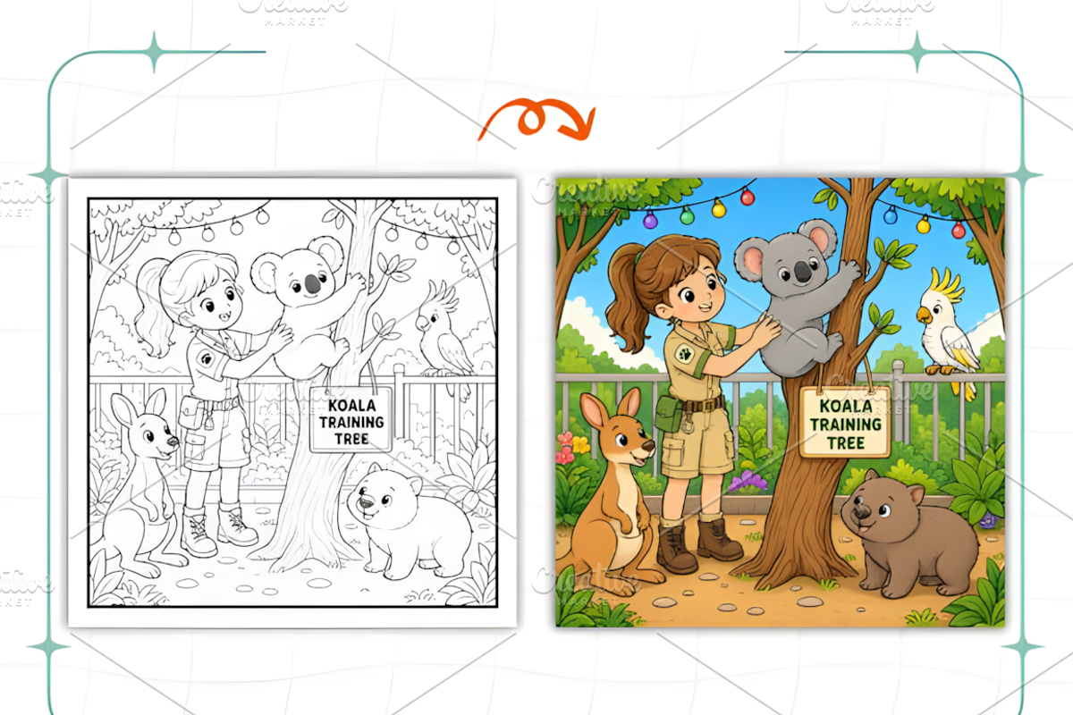 Cozy Zoo Life Bold Easy Coloring, an Animal Illustration by Coco Bloom (Photo 6 of 8)
