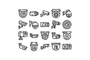 Security camera system icons for, an Object Graphic by pikepicture (Thumbnail 1 of 3)