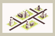 isometric building city and road, an Object Illustration by foxndeer (Thumbnail 4 of 4)