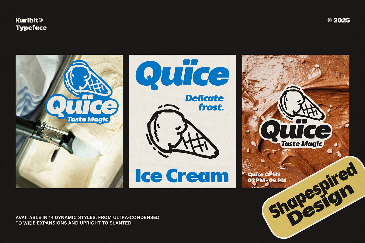 Kurlbit - Bold Display Sans, a Sans Serif Font by Shapespired Design (Photo 16 of 17)