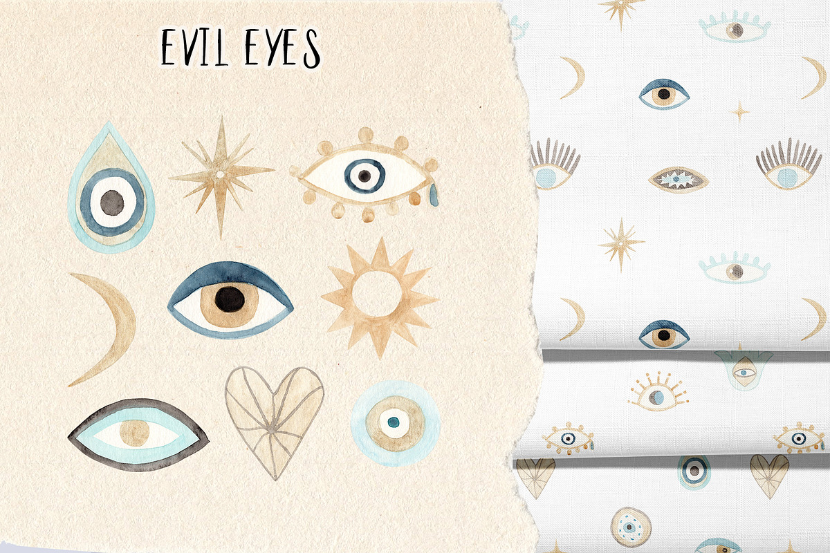 Watercolor evil eye - Nazar, a Decorative Illustration by Slastick (Photo 1 of 5)