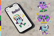 Retro Groovy Tech Characters Pack, a Decorative Illustration by IMG Visuals (Thumbnail 6 of 8)