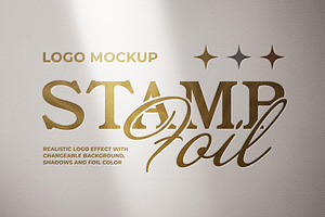 Foil Stamp Text & Logo Mockup, a Layer Style Add-On by Design Squad
