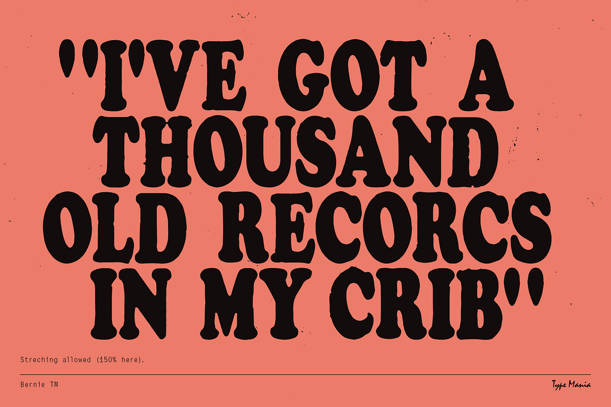 Bernie TM – XXX-Bold Cozy Type, a Serif Font by Type Mania (Photo 6 of 11)