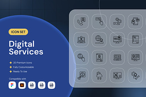 Digital Services Icon, an Outline Icon by Nathaya Studio