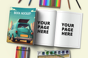 8.5x11 Book Display Mockup