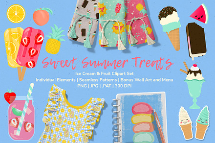 Summer Sweets Clipart & Patterns