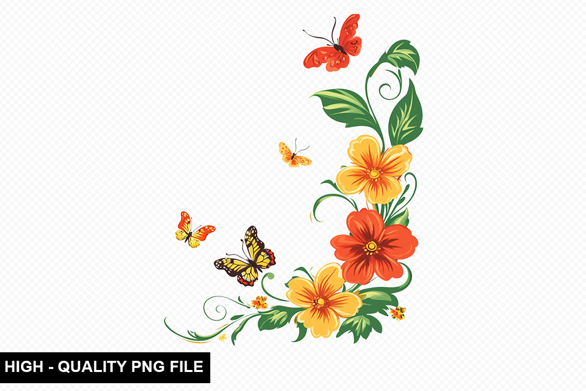Spring Flower Border Clipart Bundle, an Illustration by crative8112 (Photo 2 of 10)
